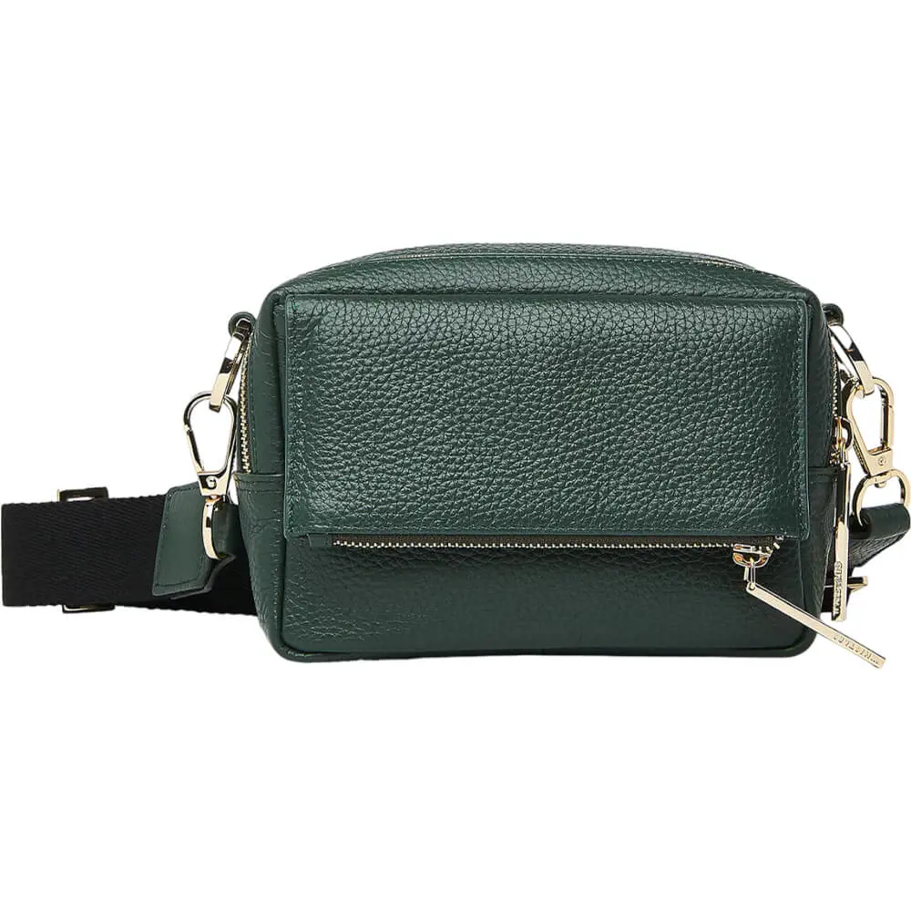 Whistles Green Bibi Leather Crossbody Bag